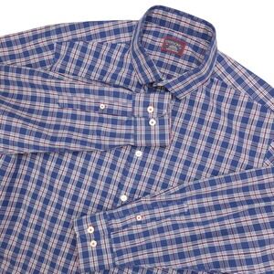 UNTUCKit Shirt Mens Large Blue Red Plaid Wrinkle Free Button Front Cotton